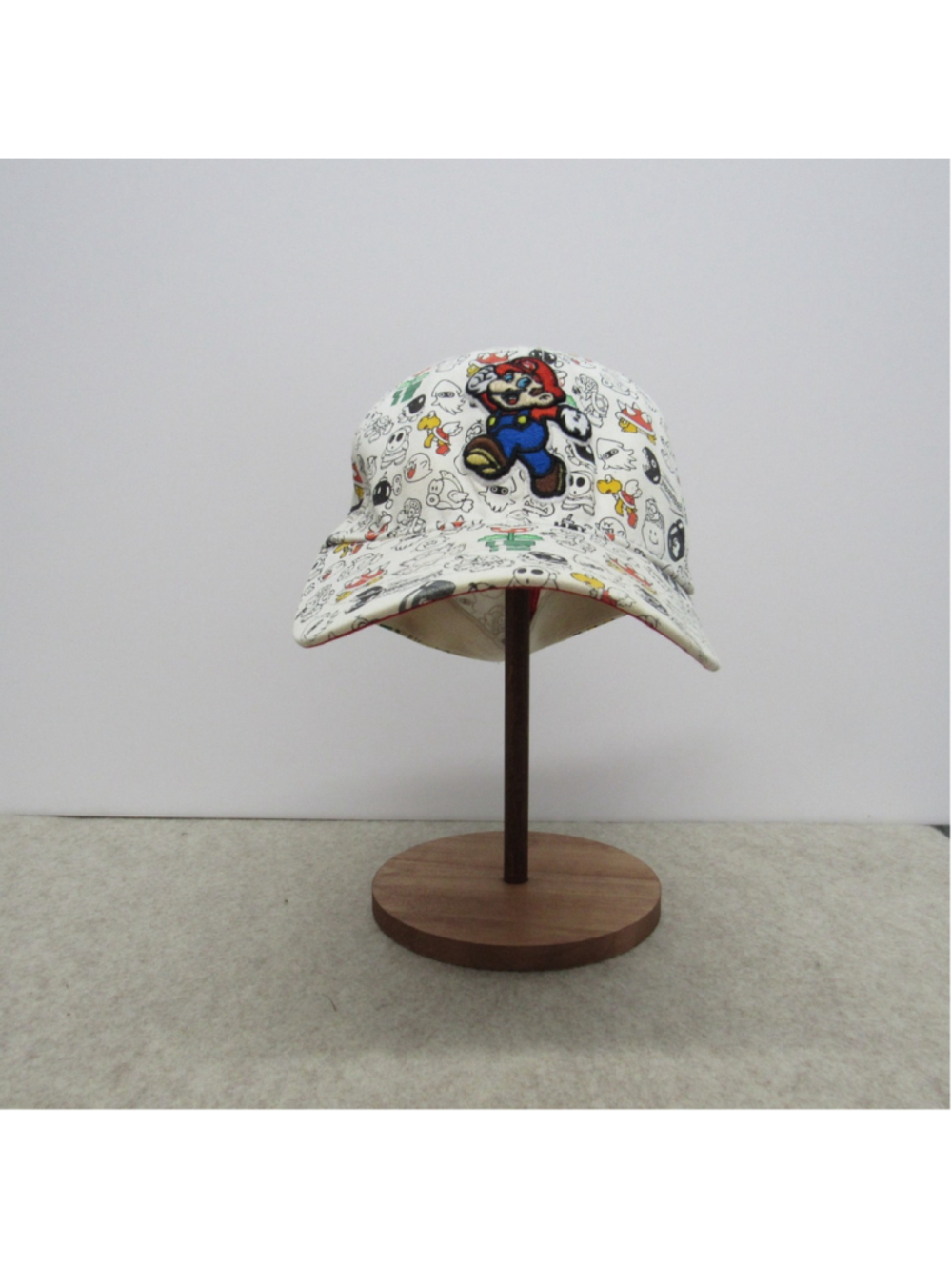 Vintage 2009 Nintendo Super Mario Bros All Over Print A-Flex Fitted Hat Cap OS